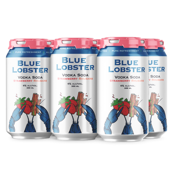 Blue Lobster Vodka Soda Strawberry Rhubarb