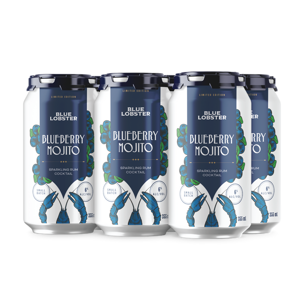 Blue Lobster Blueberry Mojito Sparkling Cocktail 6-Pack