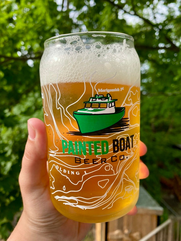 Painted Boat Beer Can Glass