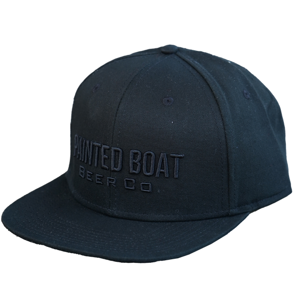 Painted Boat Hat - Black on Black