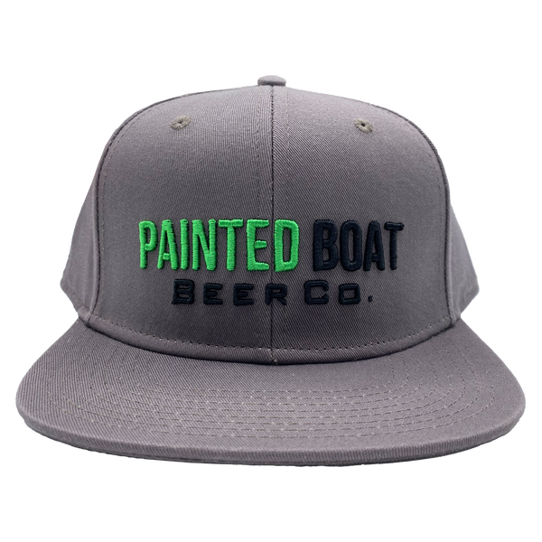 Painted Boat Text Hat - Grey