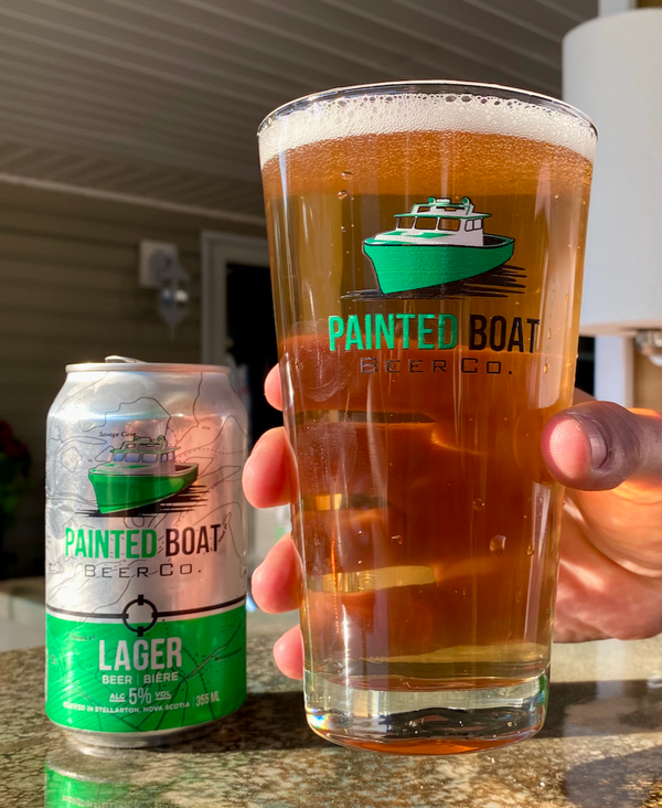 Painted Boat Pint Glass